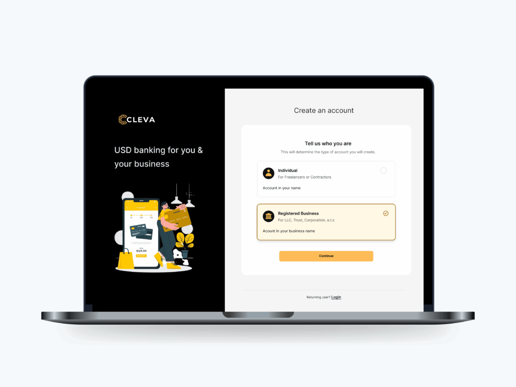 A mockup web design showing the sign up page.