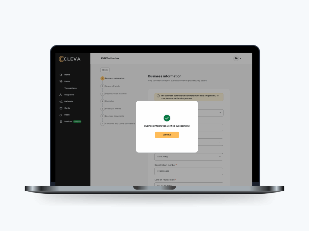 A mockup web design showing the verification has been successful.